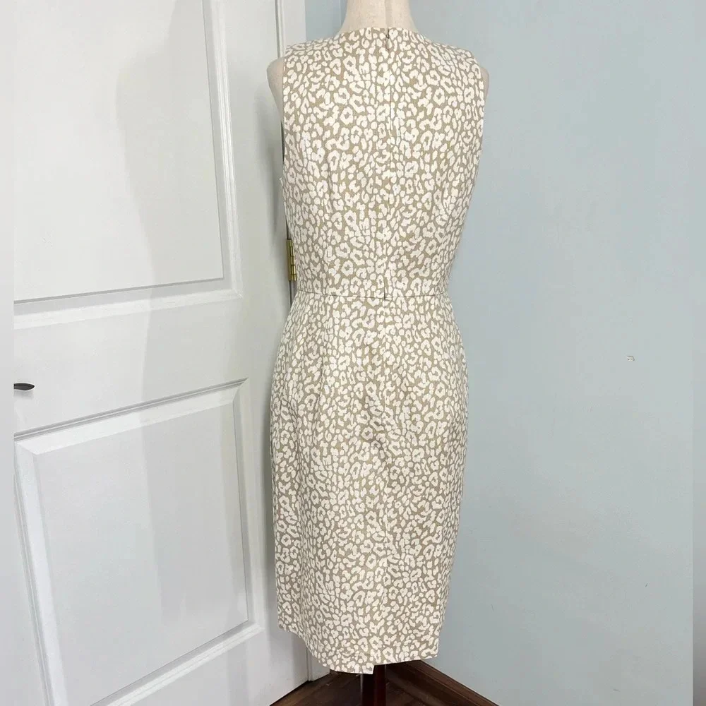 J.Crew Factory 100% cotton animal print midi dress size 6 - Picture 4 of 7